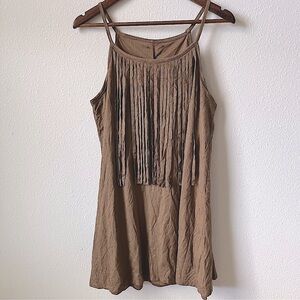 Free People Boho Ultra Soft Brown Sleeveless Fringe Festival Dress